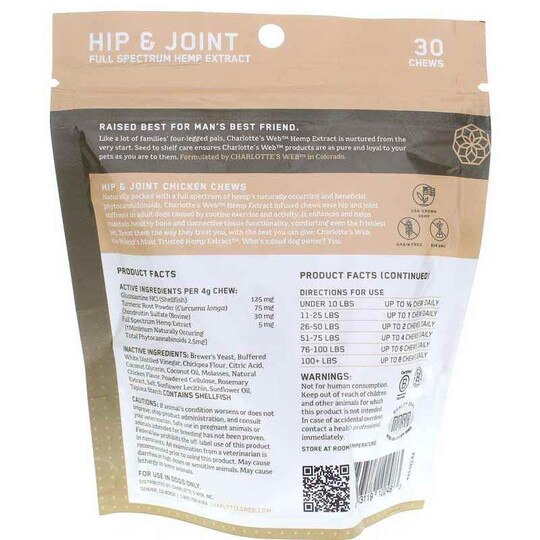 Hemp Extract Infused Chews Hip & Joint for Adult Dogs, CW